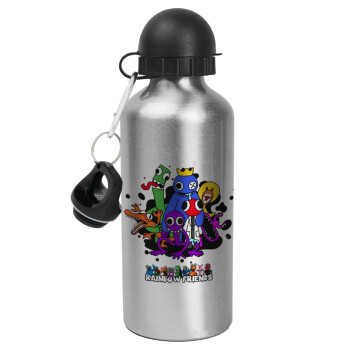 Rainbow friends, Metallic water jug, Silver, aluminum 500ml