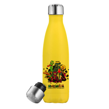 Rainbow friends, Yellow Stainless Steel Metallic Thermos, double-walled, 500ml
