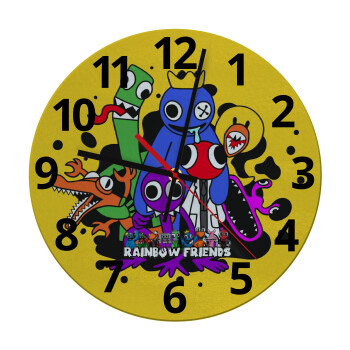 Rainbow friends, Ρολόι τοίχου γυάλινο (30cm)