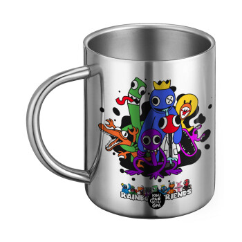 Rainbow friends, Ανοξείδωτη Μεταλλική Κούπα 450ml - Διπλού Τοιχώματος