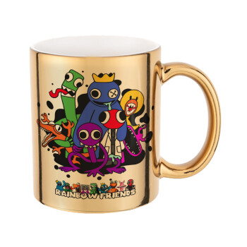 Rainbow friends, Mug ceramic, gold mirror, 330ml
