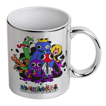 Rainbow friends, Mug ceramic, silver mirror, 330ml