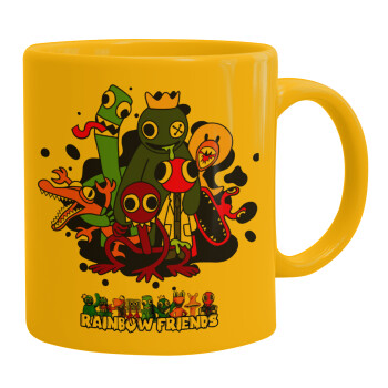 Rainbow friends, Ceramic coffee mug yellow, 330ml