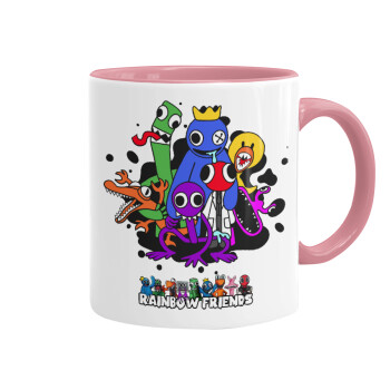 Rainbow friends, Mug colored pink, ceramic, 330ml