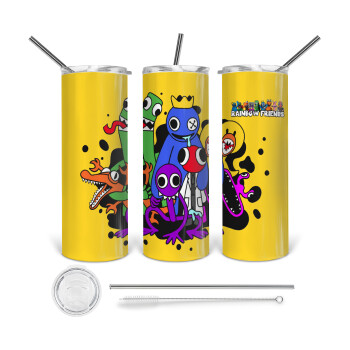 Rainbow friends, 360 Eco friendly stainless steel tumbler 600ml, with metal straw & cleaning brush