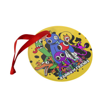 Rainbow friends, Christmas ornament glass 9cm