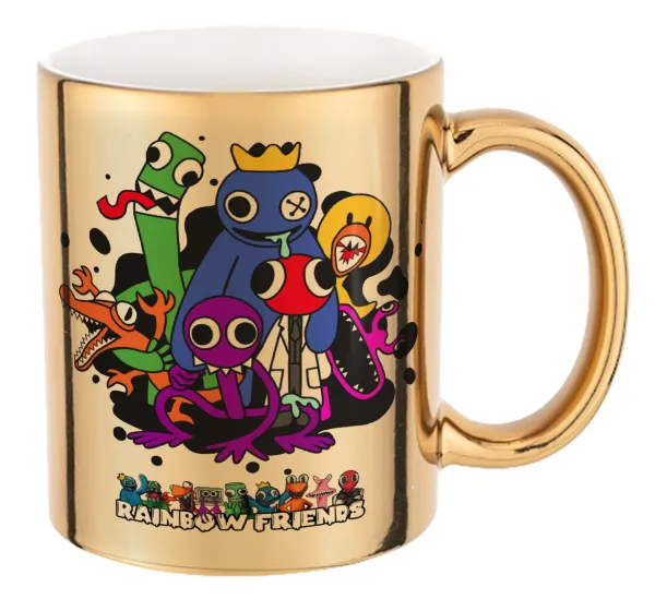 Rainbow friends — Κούπα κεραμική, χρυσή καθρέπτης, 330ml
