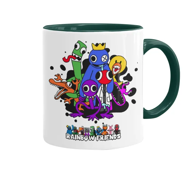 Rainbow friends — Mug colored green, ceramic, 330ml
