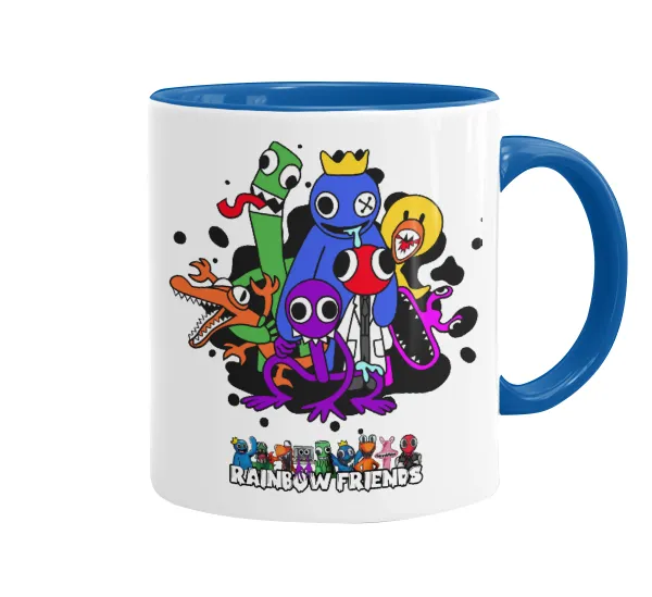 Rainbow friends — Mug colored blue, ceramic, 330ml