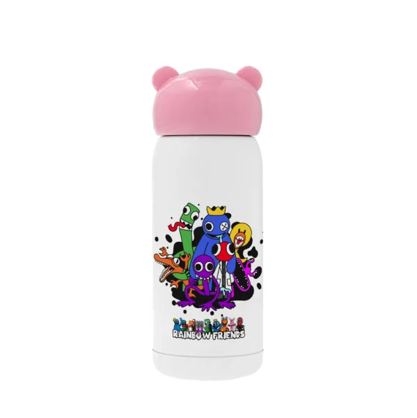 Rainbow friends — Ροζ ανοξείδωτο παγούρι θερμό (Stainless steel), 320ml