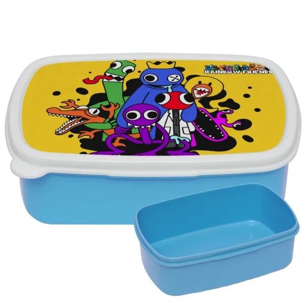 Rainbow friends — BLUE kids' plastic lunch box (BPA-free), L18 x W13 x H6cm