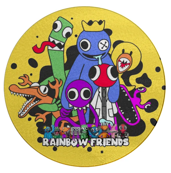Rainbow friends — Επιφάνεια κοπής γυάλινη στρογγυλή (30cm)