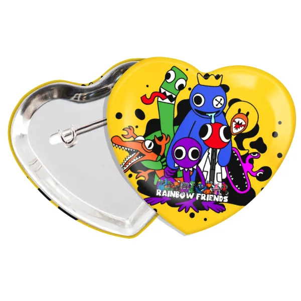 Rainbow friends — Heart pin badge (57x52mm)