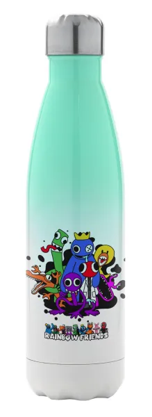 Rainbow friends — Metal mug thermos Green/White (Stainless steel), double wall, 500ml