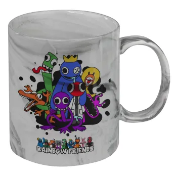 Rainbow friends, Κούπα κεραμική, marble style (μάρμαρο), 330ml