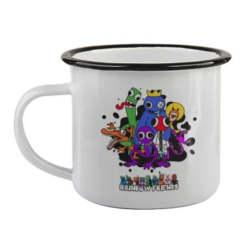 Rainbow friends, Κούπα εμαγιέ με μαύρο χείλος 360ml