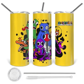 Rainbow friends, Tumbler stainless steel 600ml, with metal straw & cleaning brush