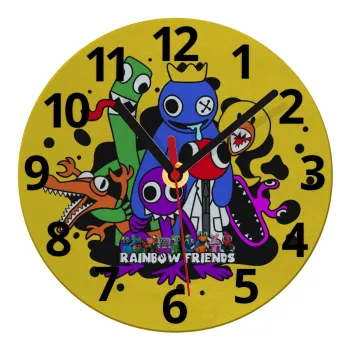 Rainbow friends, Ρολόι τοίχου γυάλινο (20cm)