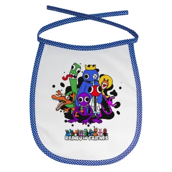 Rainbow friends, Σαλιάρα μωρού αλέκιαστη με κορδόνι Μπλε