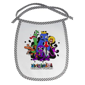 Rainbow friends, Σαλιάρα μωρού αλέκιαστη με κορδόνι Μαύρη