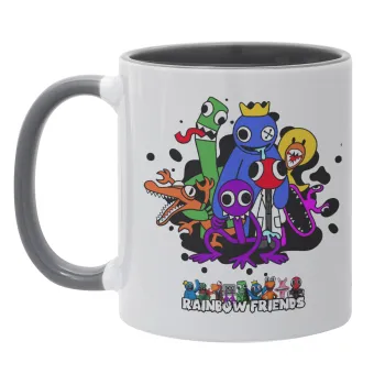 Rainbow friends, Mug colored grey, ceramic, 330ml