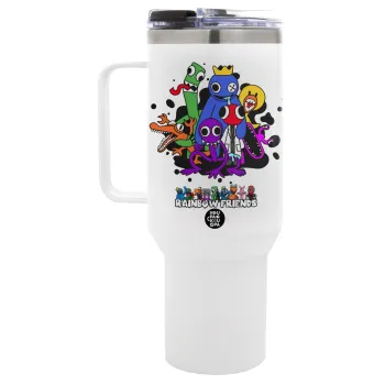 Rainbow friends, Mega Tumbler με καπάκι, διπλού τοιχώματος (θερμό) 1,2L
