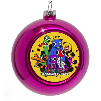 Rainbow friends, Purple Christmas tree ornament bauble 8cm