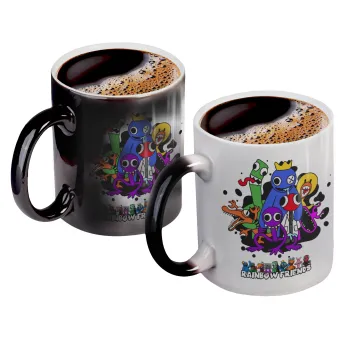 Rainbow friends, Color changing magic Mug, ceramic, 330ml when adding hot liquid inside, the black colour desappears (1 pcs)