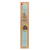 Easter Set, wooden keychain & aromatic flat Easter candle (30cm) (TURQUOISE)