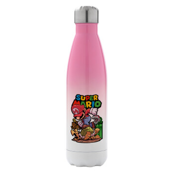 Super mario Jump, Metal mug thermos Pink/White (Stainless steel), double wall, 500ml