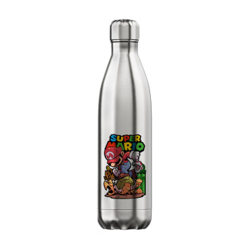 Super mario Jump, Μεταλλικό παγούρι θερμός Inox (Stainless steel), διπλού τοιχώματος, 750ml