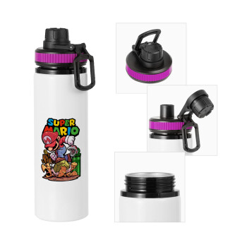 Super mario Jump, Metallic water bottle with safety lid, 850ml aluminum