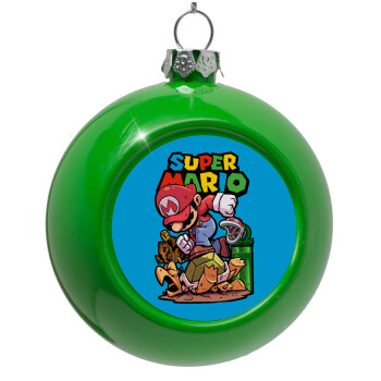 Super mario Jump, Green Christmas tree ornament bauble 8cm