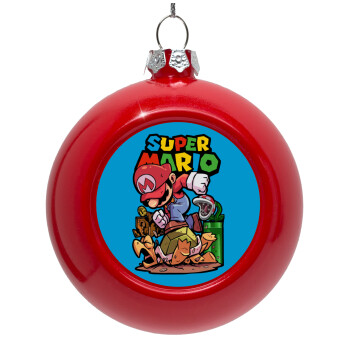 Super mario Jump, Red Christmas tree ornament bauble 8cm