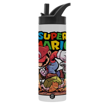 Super mario Jump, bottle-thermo-straw