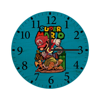 Super mario Jump, Ρολόι τοίχου ξύλινο plywood (20cm)