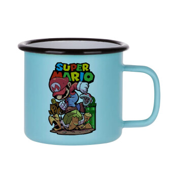 Super mario Jump, Κούπα Μεταλλική εμαγιέ ΜΑΤ σιέλ 360ml