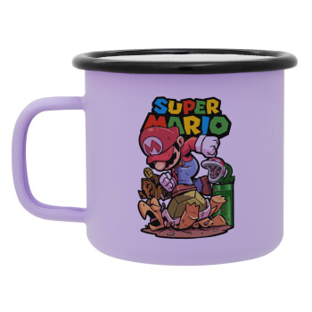 Super mario Jump, Κούπα Μεταλλική εμαγιέ ΜΑΤ Light Pastel Purple 360ml