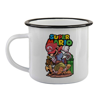 Super mario Jump, Κούπα εμαγιέ με μαύρο χείλος 360ml