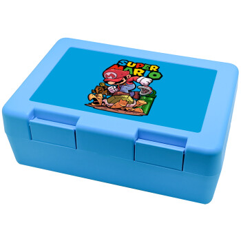 Super mario Jump, Children's cookie container LIGHT BLUE 185x128x65mm (BPA free plastic)