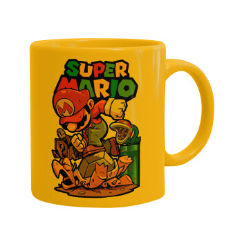 Super mario Jump, Κούπα, κεραμική κίτρινη, 330ml