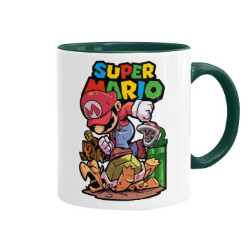 Super mario Jump, Mug colored green, ceramic, 330ml