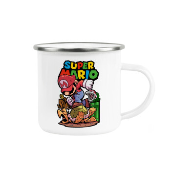 Super mario Jump, Metallic enamel cup white 360ml