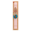 Easter Set, wooden keychain & scented flat Easter candle (30cm) (PINK)