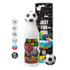 Soccer Metal mug thermos, double wall, 550ml
