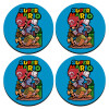 SET of 4 round wooden coasters (9cm)