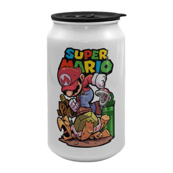 Super mario Jump, Κούπα ταξιδιού μεταλλική με καπάκι (tin-can) 500ml