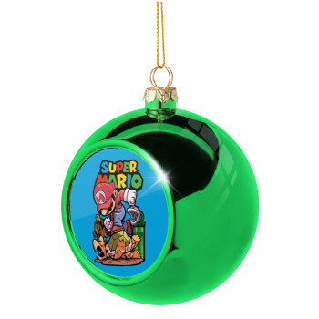 Super mario Jump, Χριστουγεννιάτικη μπάλα δένδρου Πράσινη 8cm