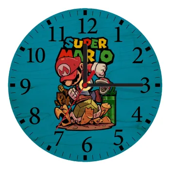 Super mario Jump, Ρολόι τοίχου ξύλινο plywood (20cm)