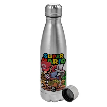 Super mario Jump, Metallic water bottle, stainless steel, 750ml